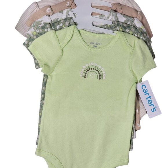 Carter's Baby 5-Pack Neutral Bodysuit Set - Soft & Adorable Essentials - Picture 3 of 7